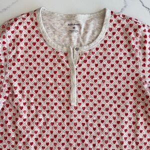 Roller Rabbit hearts pajama top pima cotton long sleeve snap M Medium